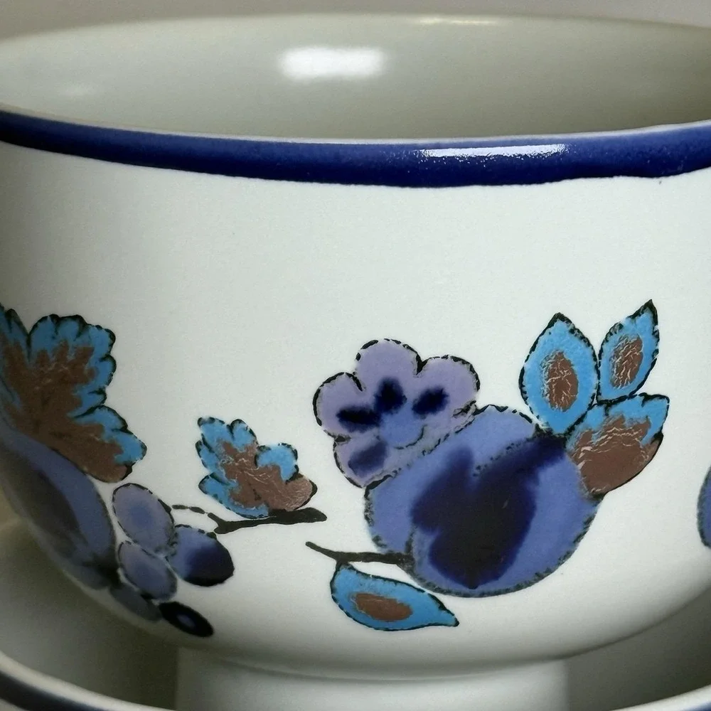 Royal Doulton Festival LS1010‎ Footed Bowls Set 2 Lambeth Stoneware England